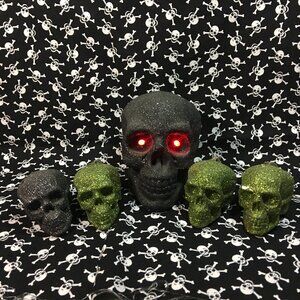 Glitter Skull Heads Collection of 5